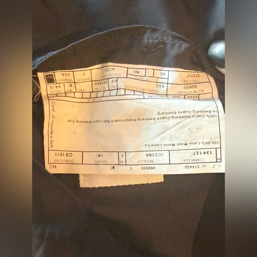 Armani Collezioni. Twill Textured Black Blazer. Size 44L.